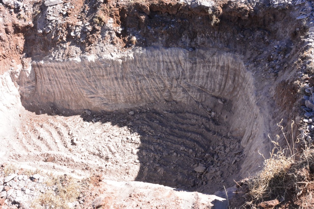 This is Tori's hole and they scraped 4 feet of bedrock out of there about an inch at a time.