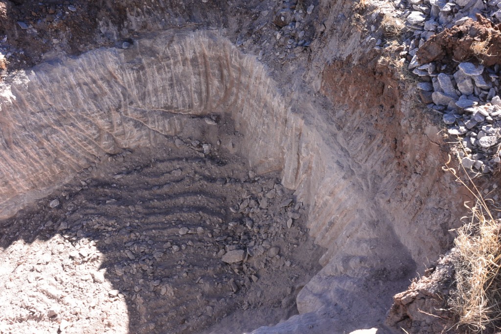 A close up of the hole by Tori's house.